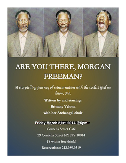 ARE YOU THERE, MORGAN FREEMAN? image